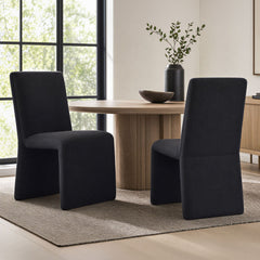 Emory Ebony Upholstered Fabric Dining Side Chair (Set of 2) - Ornate Home