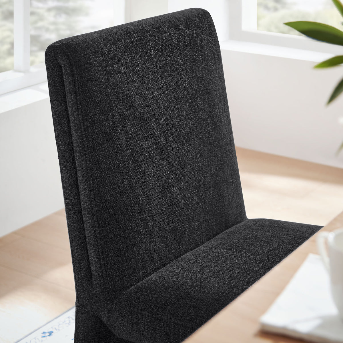 Emory Ebony Upholstered Fabric Dining Side Chair (Set of 2) - Ornate Home