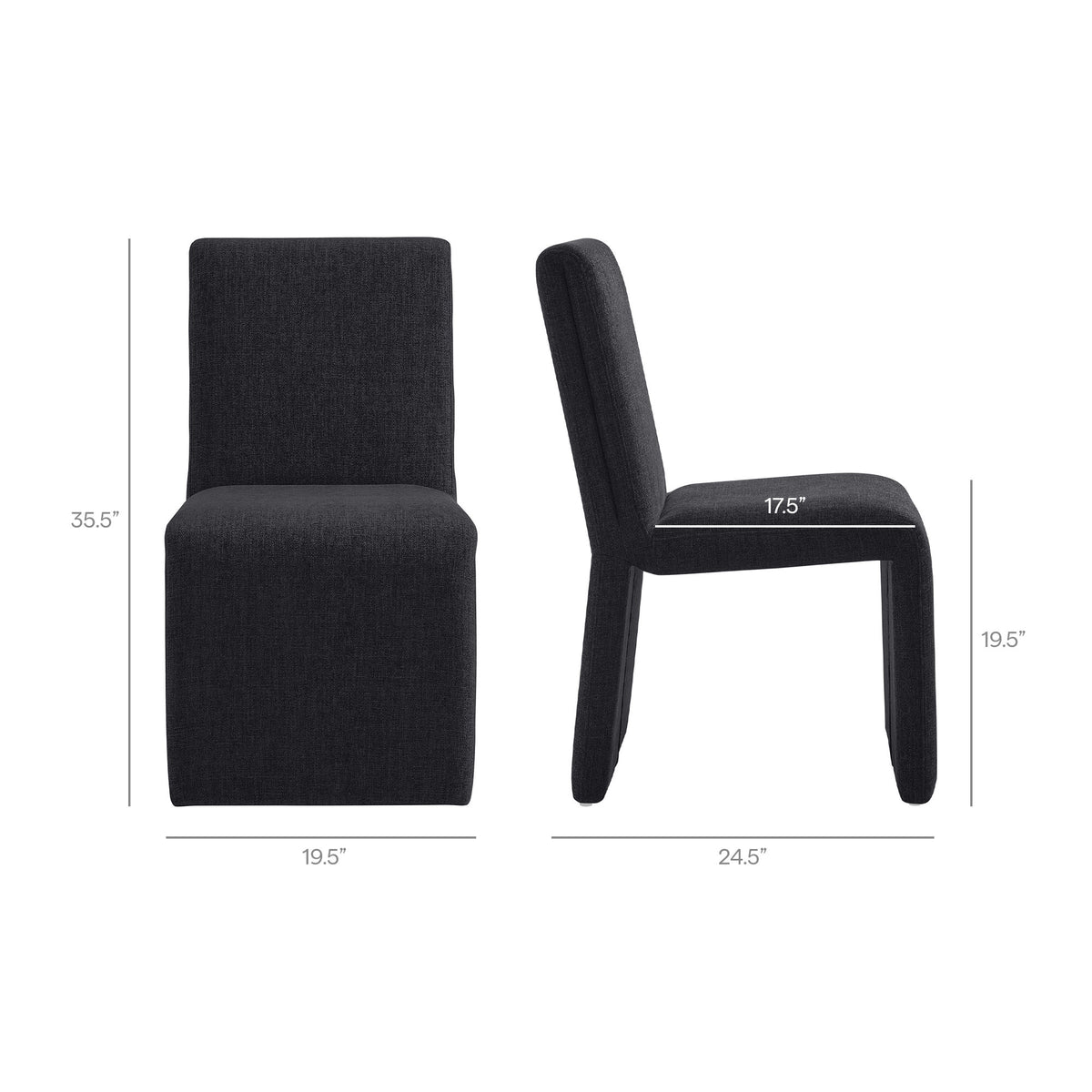 Emory Ebony Upholstered Fabric Dining Side Chair (Set of 2) - Ornate Home