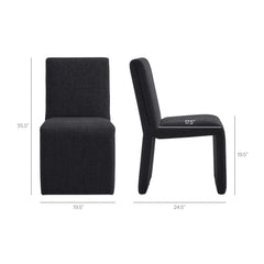 Emory Ebony Upholstered Fabric Dining Side Chair (Set of 2) - Ornate Home