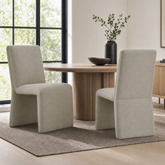 Emory Linen Upholstered Fabric Dining Side Chair (Set of 2) - Ornate Home