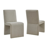 Emory Linen Upholstered Fabric Dining Side Chair (Set of 2) - Ornate Home