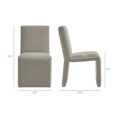 Emory Linen Upholstered Fabric Dining Side Chair (Set of 2) - Ornate Home
