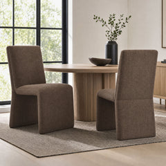 Emory Mocha Upholstered Fabric Dining Side Chair (Set of 2) - Ornate Home