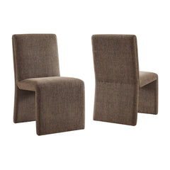 Emory Mocha Upholstered Fabric Dining Side Chair (Set of 2) - Ornate Home