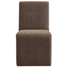 Emory Mocha Upholstered Fabric Dining Side Chair (Set of 2) - Ornate Home