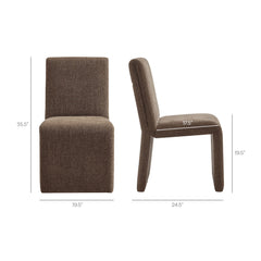 Emory Mocha Upholstered Fabric Dining Side Chair (Set of 2) - Ornate Home