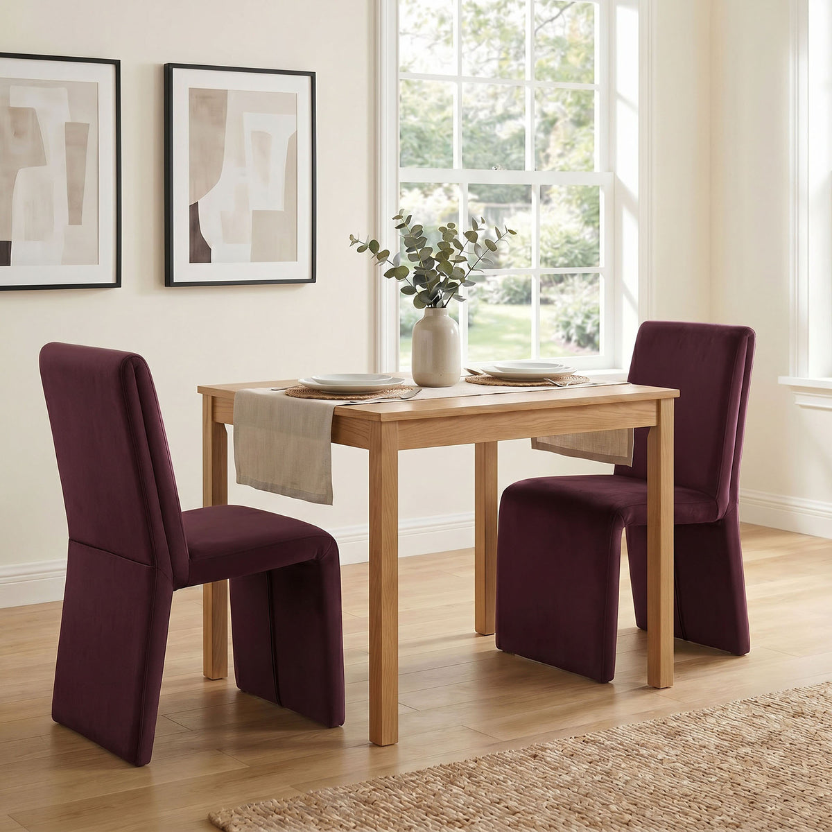 Emory Mulberry Performance Velvet Dining Side Chair (Set of 2) - Ornate Home