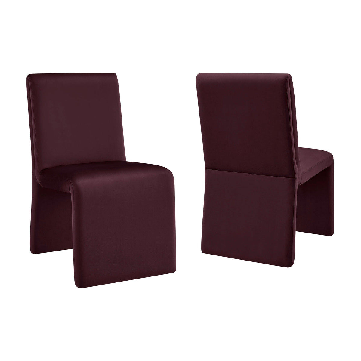 Emory Mulberry Performance Velvet Dining Side Chair (Set of 2) - Ornate Home