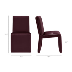 Emory Mulberry Performance Velvet Dining Side Chair (Set of 2) - Ornate Home