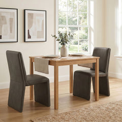 Emory Mushroom Vegan Leather Dining Side Chair (Set of 2) - Ornate Home