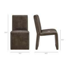 Emory Mushroom Vegan Leather Dining Side Chair (Set of 2) - Ornate Home