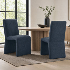 Emory Slate Blue Upholstered Fabric Dining Side Chair (Set of 2) - Ornate Home