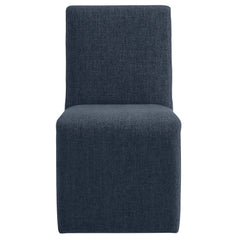 Emory Slate Blue Upholstered Fabric Dining Side Chair (Set of 2) - Ornate Home