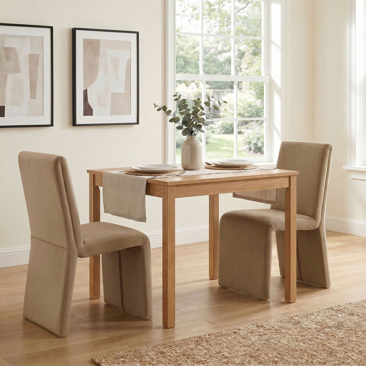Emory Taupe Performance Velvet Dining Side Chair (Set of 2) - Ornate Home