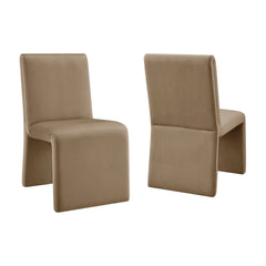 Emory Taupe Performance Velvet Dining Side Chair (Set of 2) - Ornate Home