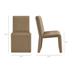 Emory Taupe Performance Velvet Dining Side Chair (Set of 2) - Ornate Home