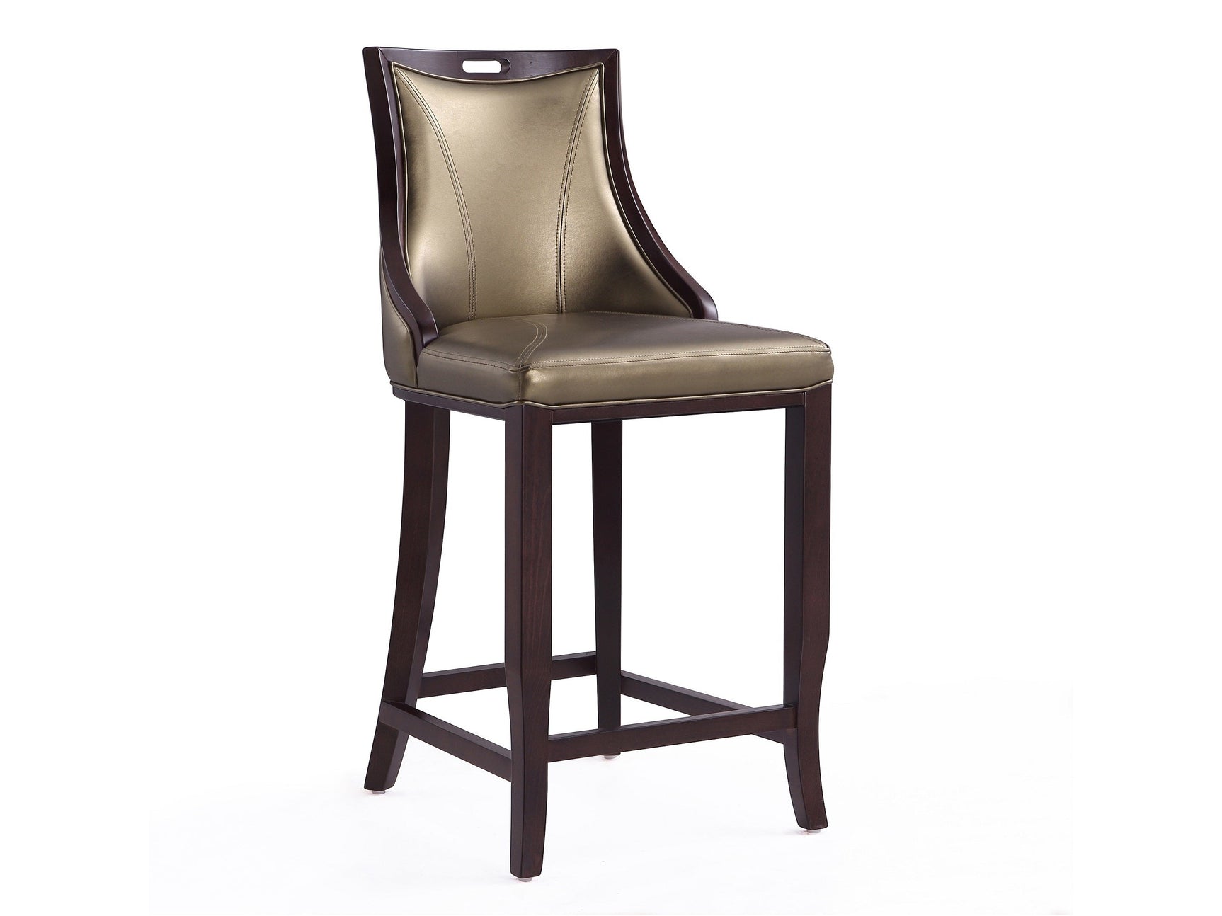 Emperor Bar Stool in Bronze and Walnut - Ornate Home