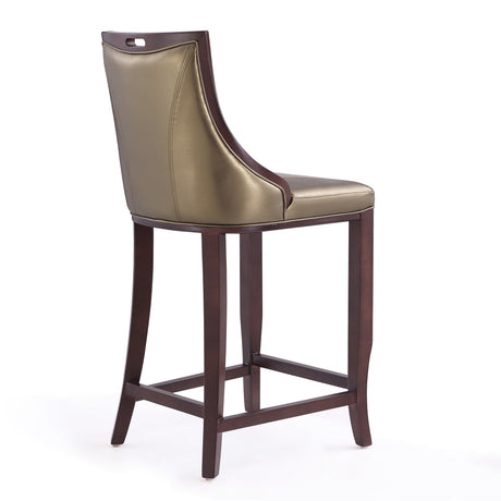 Emperor Bar Stool in Bronze and Walnut - Ornate Home