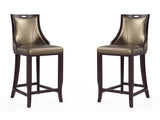 Emperor Bar Stool in Bronze and Walnut (set of 2) - Ornate Home