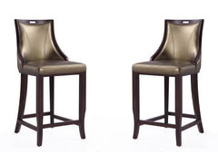 Emperor Bar Stool in Bronze and Walnut (set of 2) - Ornate Home