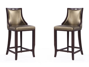 Emperor Bar Stool in Bronze and Walnut (set of 2) - Ornate Home