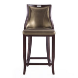 Emperor Bar Stool in Bronze and Walnut (set of 2) - Ornate Home