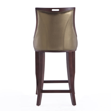 Emperor Bar Stool in Bronze and Walnut (set of 2) - Ornate Home