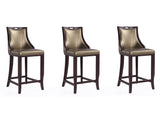Emperor Bar Stool in Bronze and Walnut (set of 3) - Ornate Home