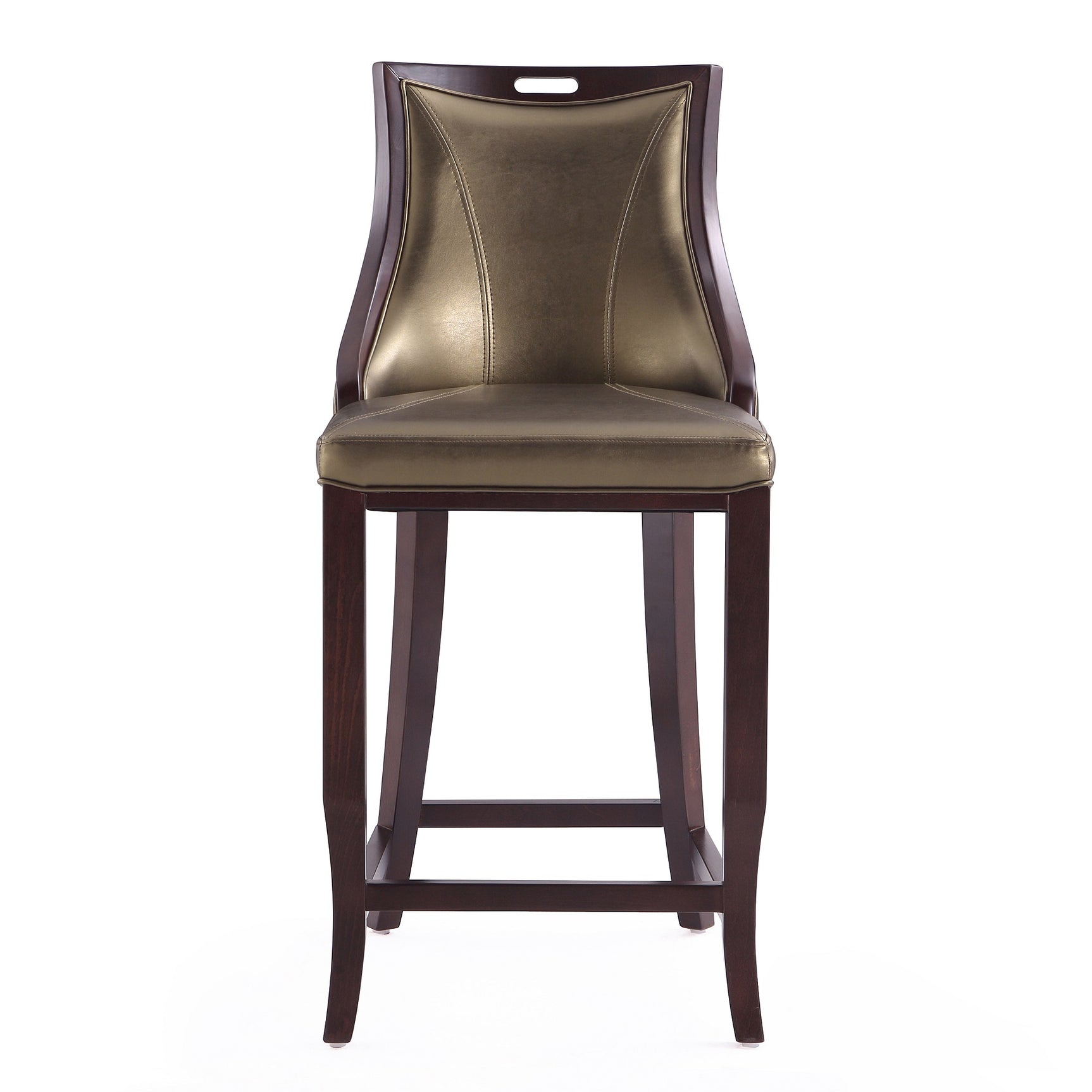 Emperor Bar Stool in Bronze and Walnut (set of 3) - Ornate Home