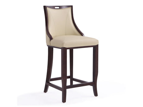 Emperor Bar Stool in Cream and Walnut - Ornate Home
