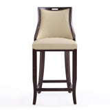 Emperor Bar Stool in Cream and Walnut - Ornate Home