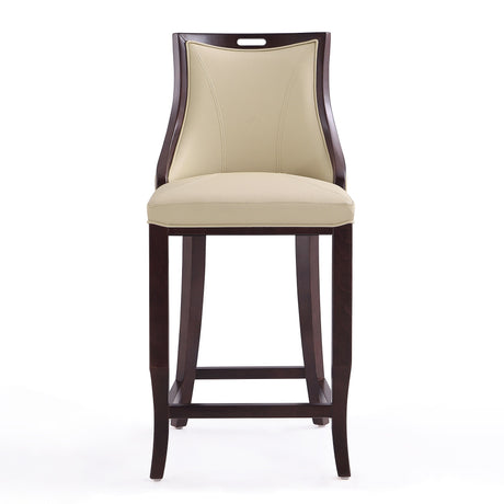 Emperor Bar Stool in Cream and Walnut - Ornate Home