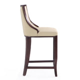 Emperor Bar Stool in Cream and Walnut - Ornate Home