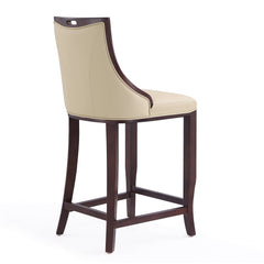 Emperor Bar Stool in Cream and Walnut - Ornate Home