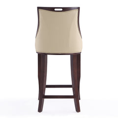 Emperor Bar Stool in Cream and Walnut - Ornate Home