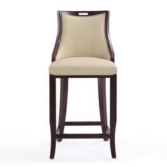 Emperor Bar Stool in Cream and Walnut (set of 3) - Ornate Home