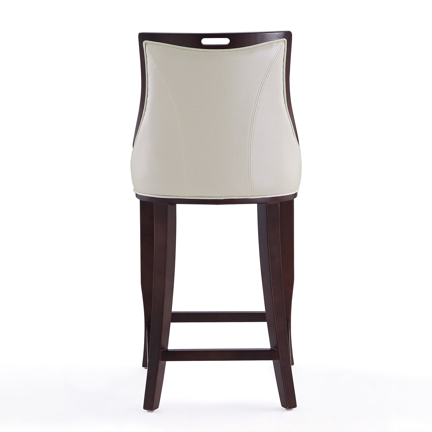 Emperor Bar Stool in Pearl White and Walnut - Ornate Home