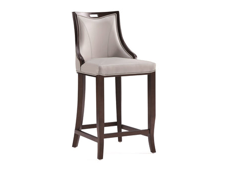 Emperor Faux Leather Barstool in Light Grey - Ornate Home