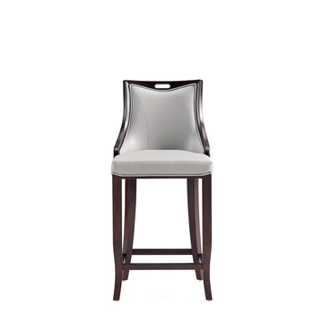 Emperor Faux Leather Barstool in Light Grey - Ornate Home