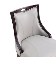 Emperor Faux Leather Barstool in Light Grey - Ornate Home