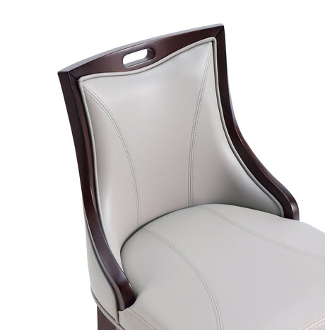 Emperor Faux Leather Barstool in Light Grey - Ornate Home