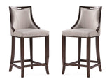Emperor Faux Leather Barstool in Light Grey (set of 2) - Ornate Home