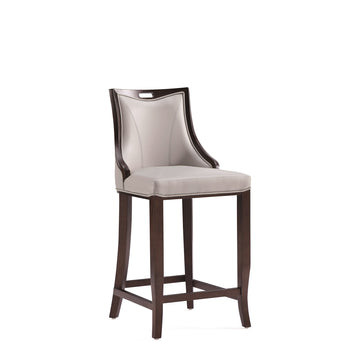 Emperor Faux Leather Barstool in Light Grey (set of 2) - Ornate Home