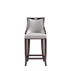 Emperor Faux Leather Barstool in Light Grey (set of 2) - Ornate Home