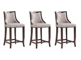 Emperor Faux Leather Barstool in Light Grey (set of 3) - Ornate Home