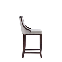 Emperor Faux Leather Barstool in Light Grey (set of 3) - Ornate Home