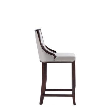 Emperor Faux Leather Barstool in Light Grey (set of 3) - Ornate Home