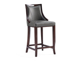 Emperor Faux Leather Barstool in Pebble Grey - Ornate Home