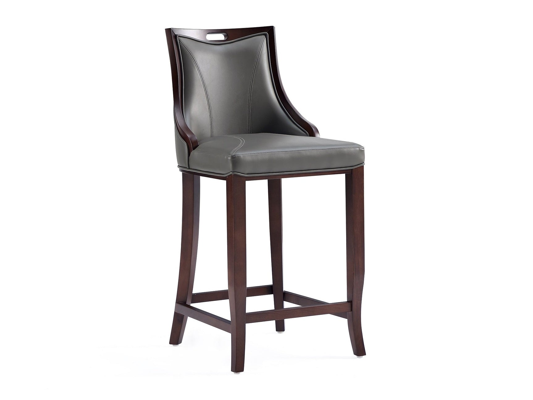 Emperor Faux Leather Barstool in Pebble Grey - Ornate Home
